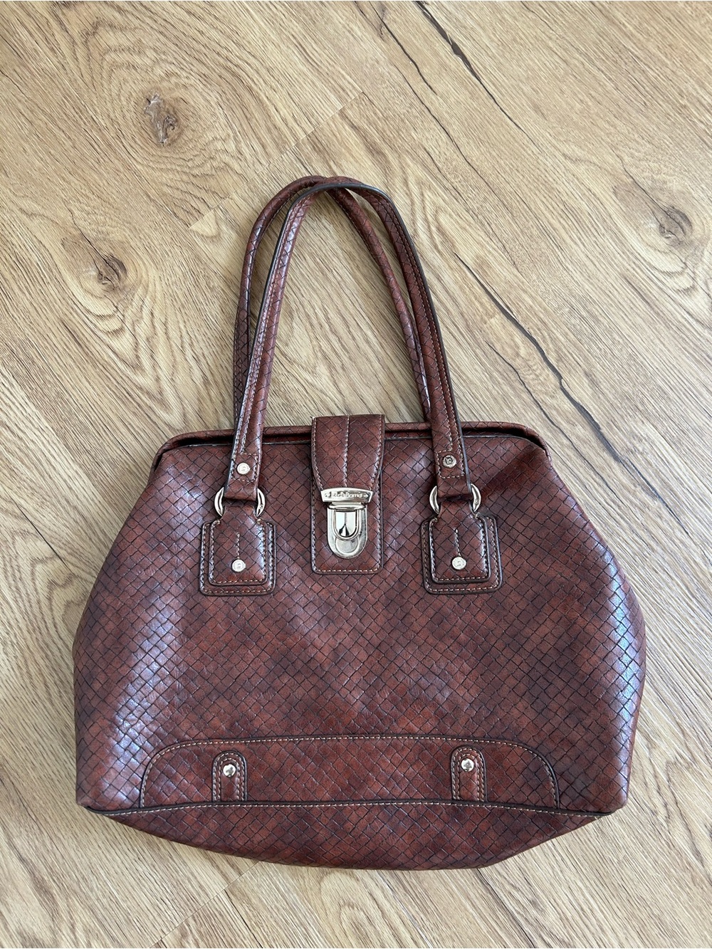 Vintage Liz Claiborne Brown Woven Tote Bag - Classic Women's Handbag